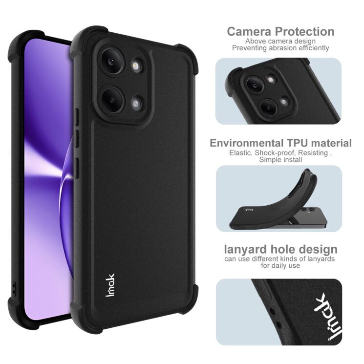 Захисний чохол IMAK Airbag Sand Case для Xiaomi Poco X8 Pro Max - Matte Black: фото 6 з 8
