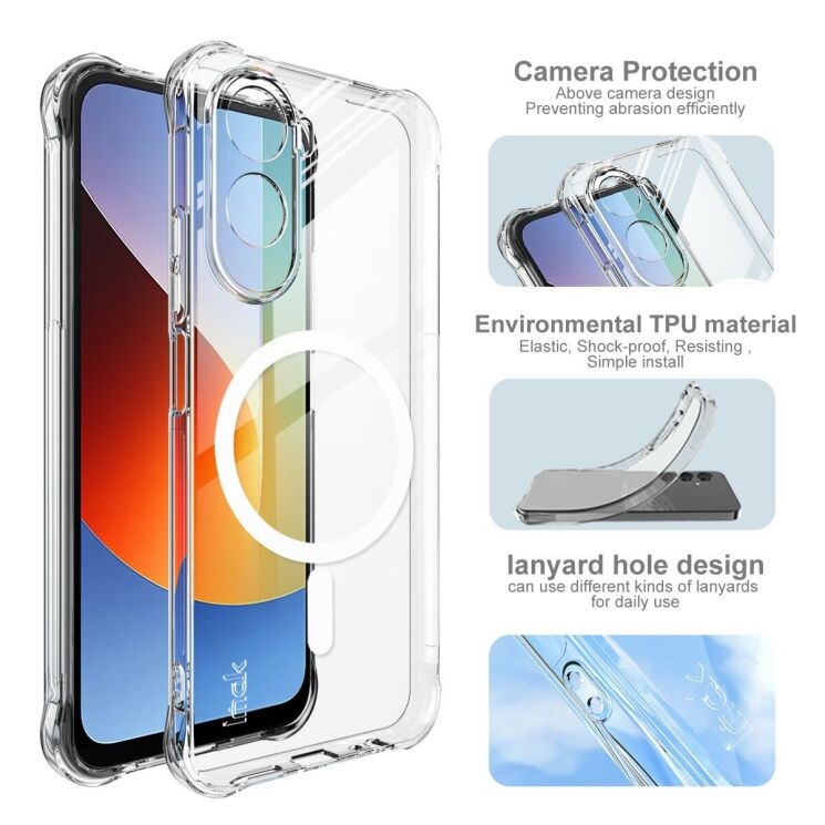 Защитный чехол IMAK Space Shield MagSafe для Xiaomi Redmi A7 Pro - Transparent (409716T) Защитный чехол IMAK Space Shield MagSafe для Xiaomi Redmi A7 Pro - Transparent: фото 7 из 10