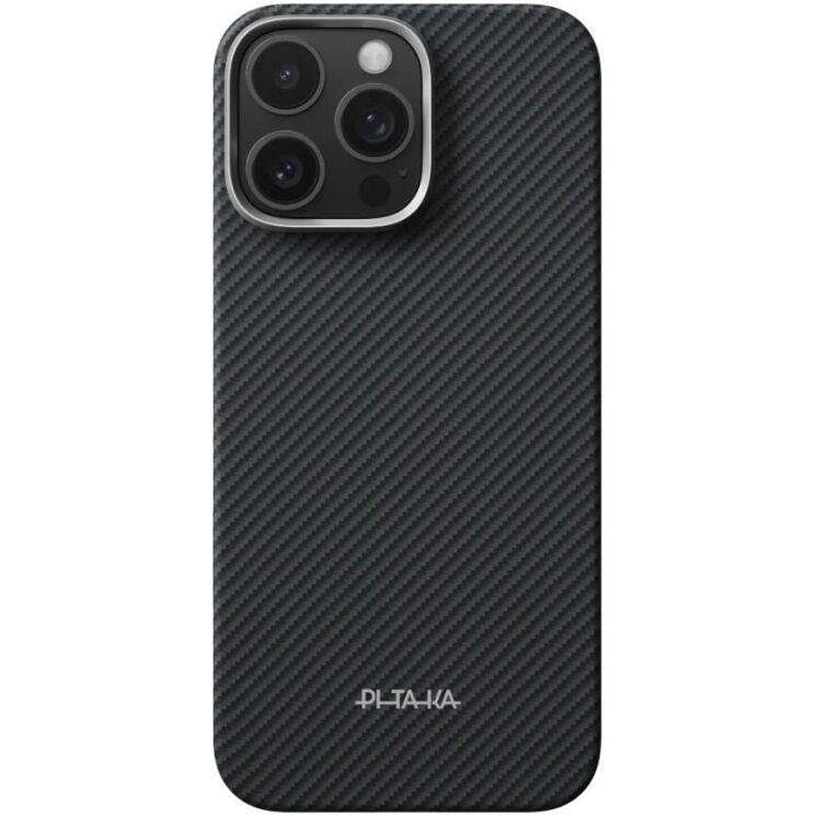 Захисний чохол Pitaka Tactile Woven Case (PitaTap) для iPhone 16 Pro Max (KI1602PAM) - Black / Grey: фото 1 з 7