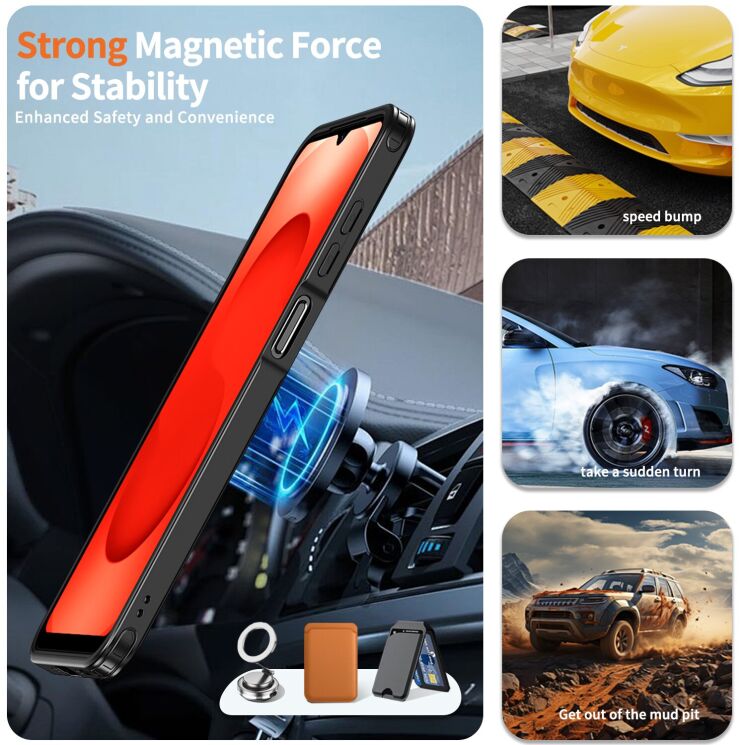 Захисний чохол Reframe Grip MagSafe для Samsung Galaxy A26 (A266) - Black: фото 2 з 6