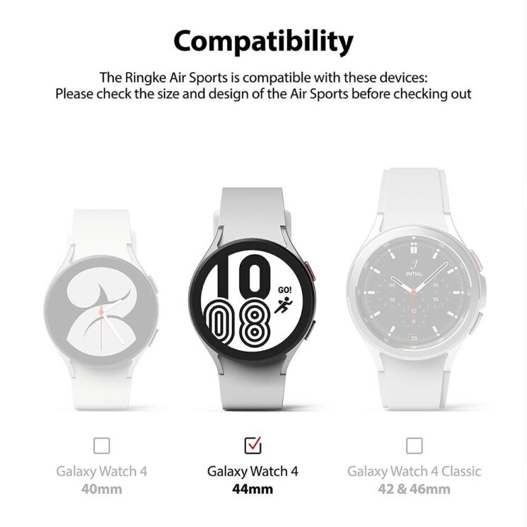 Защитный чехол RINGKE Air Sports для Samsung Galaxy Watch 4 (44mm) - Matte Clear: фото 3 из 12