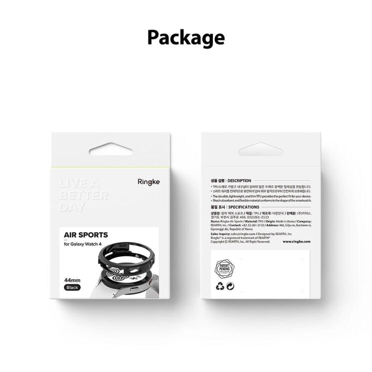 Защитный чехол RINGKE Air Sports для Samsung Galaxy Watch 4 (44mm) - Matte Clear: фото 12 из 12