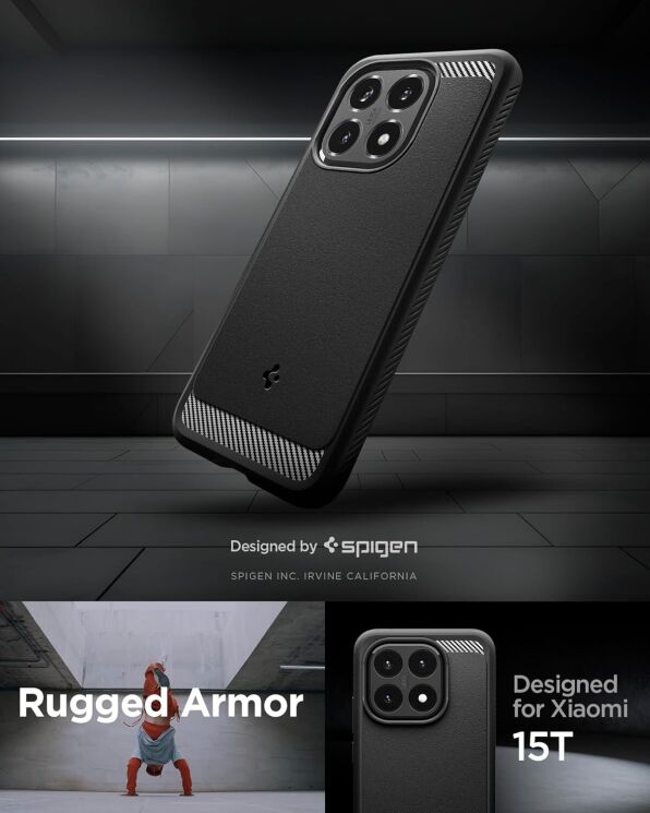 Захисний чохол Spigen Rugged Armor для Xiaomi 15T (ACS10459) - Matte Black (391078B) Захисний чохол Spigen Rugged Armor для Xiaomi 15T (ACS10459) - Matte Black: фото 10 з 16