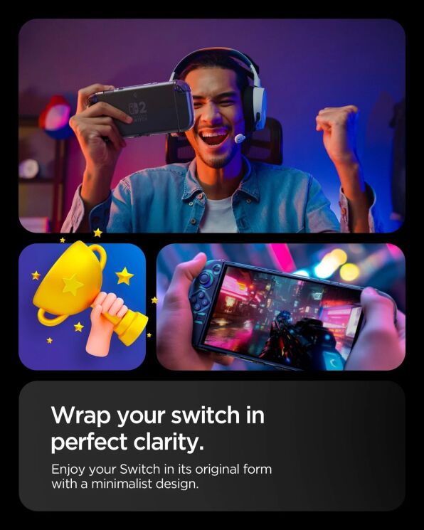Защитный чехол Spigen (SGP) Air Fit для Nintendo Switch 2 (ACS09311) - Crystal Clear: фото 7 из 9