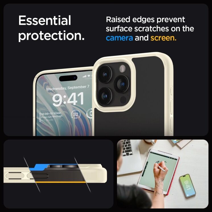 Защитный чехол Spigen (SGP) Crystal Hybrid для Apple iPhone 15 Pro Max - Crystal Clear: фото 13 из 15