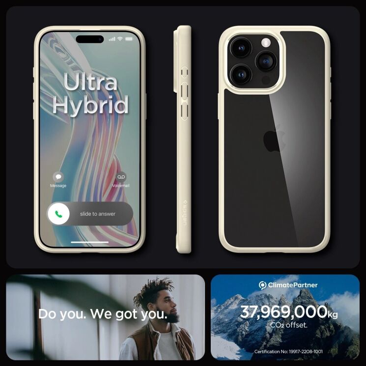 Защитный чехол Spigen (SGP) Crystal Hybrid для Apple iPhone 15 Pro Max - Crystal Clear: фото 15 из 15