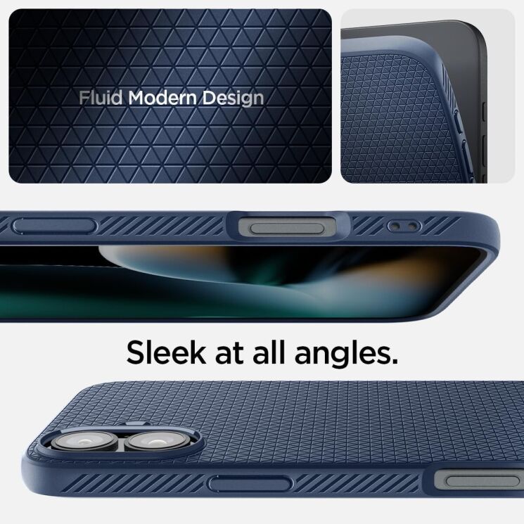 Защитный чехол Spigen (SGP) Liquid Air для Apple iPhone 16 Plus - Navy Blue: фото 12 из 16