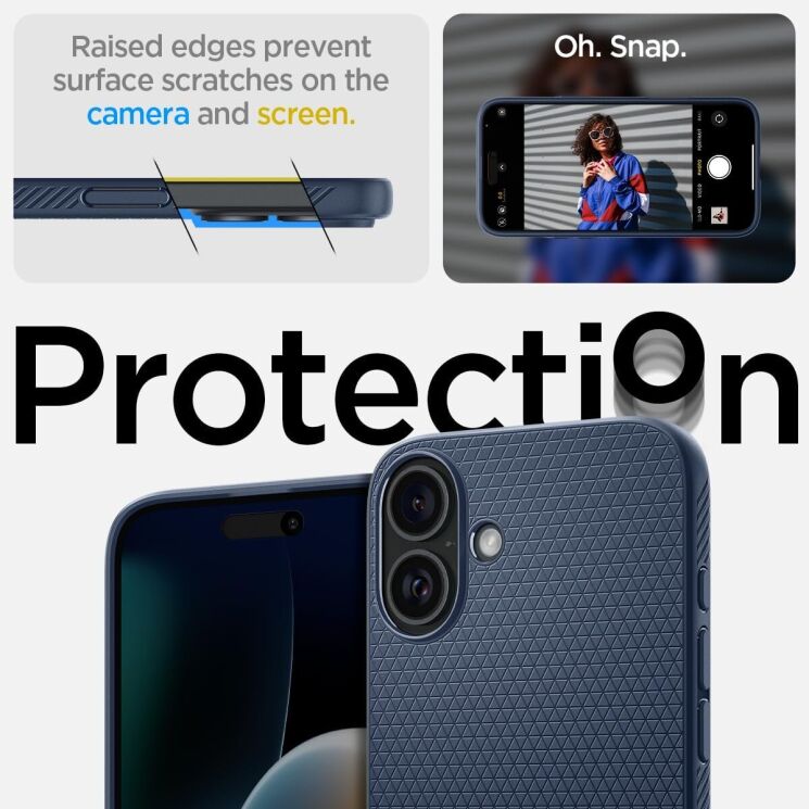 Защитный чехол Spigen (SGP) Liquid Air для Apple iPhone 16 Plus - Navy Blue: фото 13 из 16
