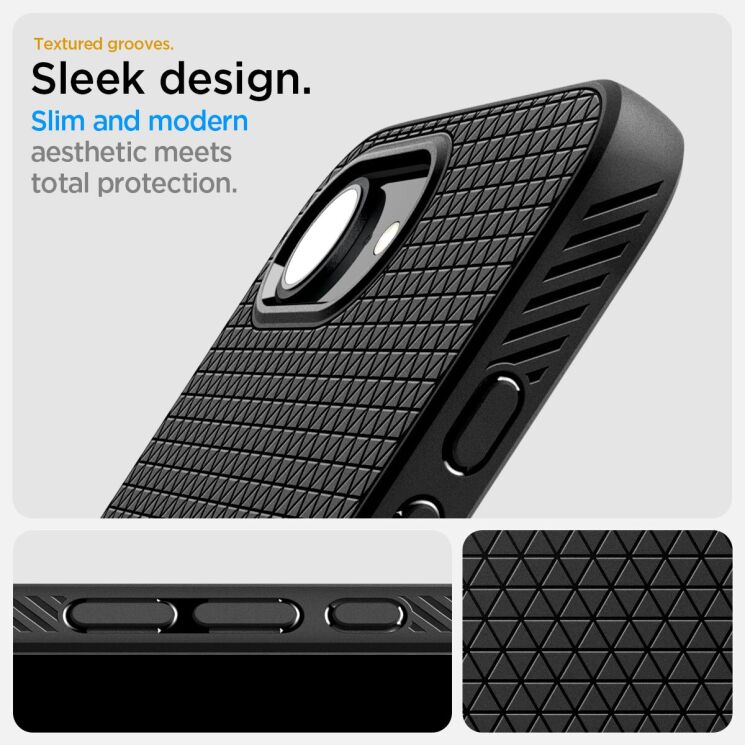 Защитный чехол Spigen (SGP) Liquid Air для Apple iPhone 16e (ACS09161) - Matte Black: фото 18 из 21