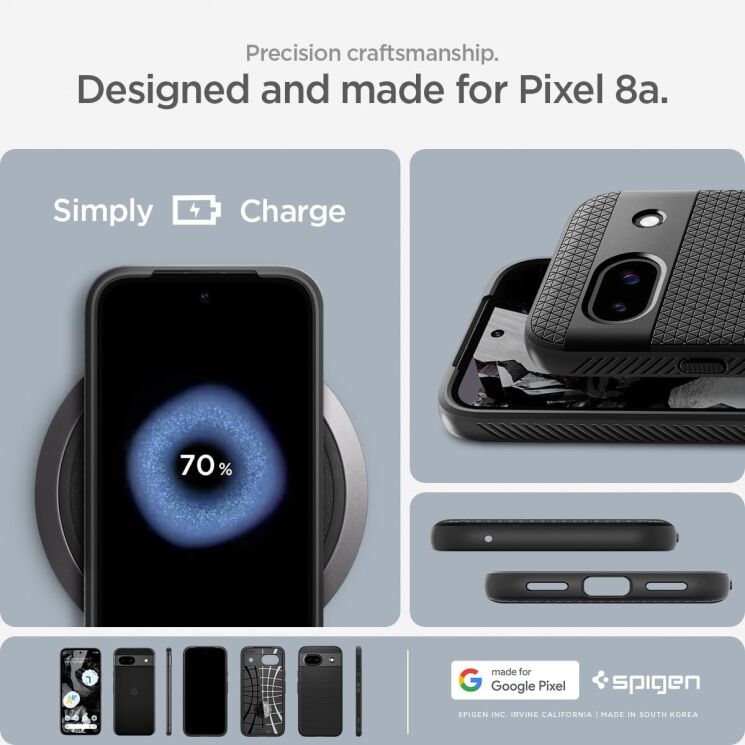 Защитный чехол Spigen (SGP) Liquid Air для Google Pixel 8A - Abyss Green: фото 17 из 18
