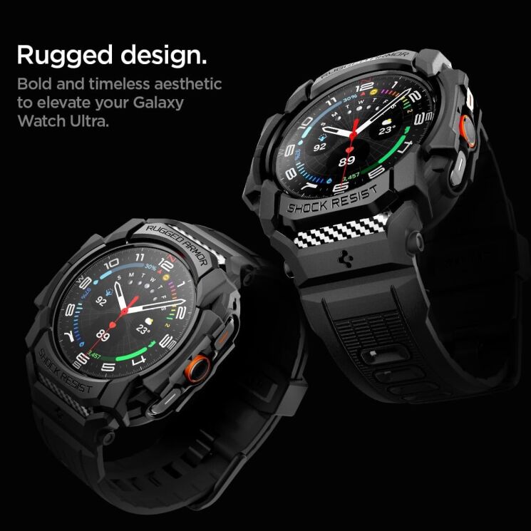 Защитный чехол Spigen (SGP) Rugged Armor Pro (FW) для Samsung Galaxy Watch Ultra (47mm) - Matte Black: фото 12 из 18