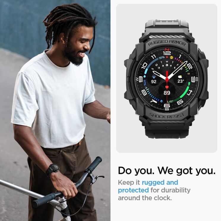 Защитный чехол Spigen (SGP) Rugged Armor Pro (FW) для Samsung Galaxy Watch Ultra (47mm) - Matte Black: фото 17 из 18