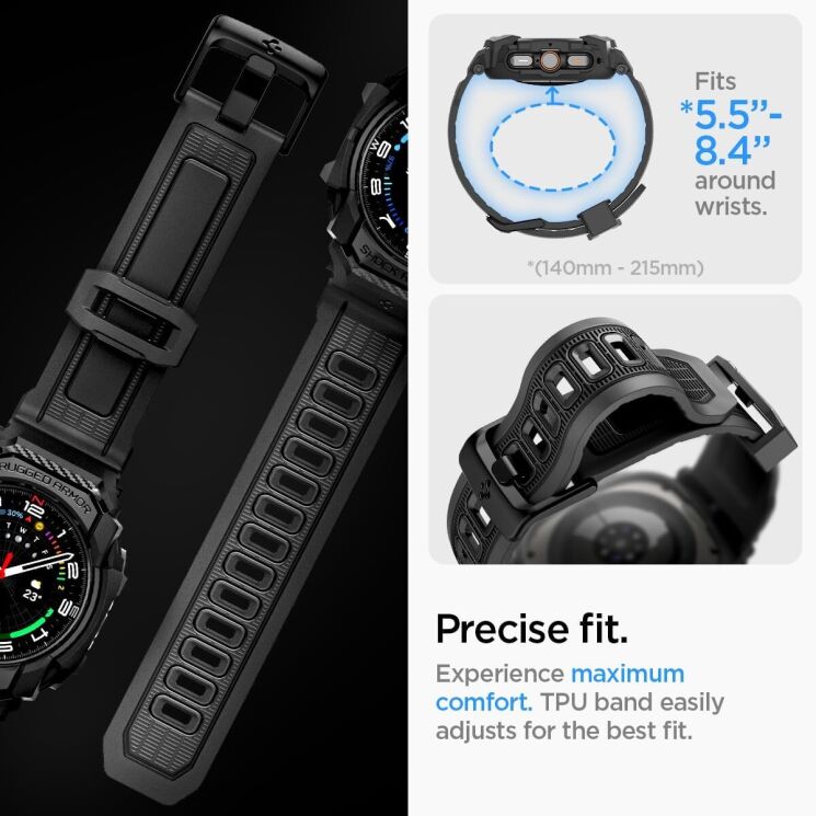 Защитный чехол Spigen (SGP) Rugged Armor Pro (FW) для Samsung Galaxy Watch Ultra (47mm) - Matte Black: фото 18 из 18