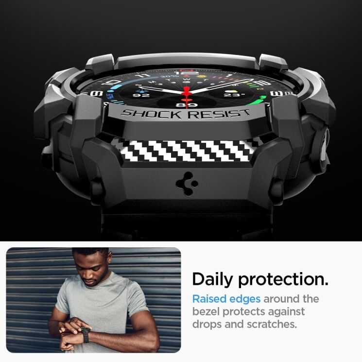 Защитный чехол Spigen (SGP) Rugged Armor Pro (FW) для Samsung Galaxy Watch Ultra (47mm) - Matte Black: фото 14 из 18