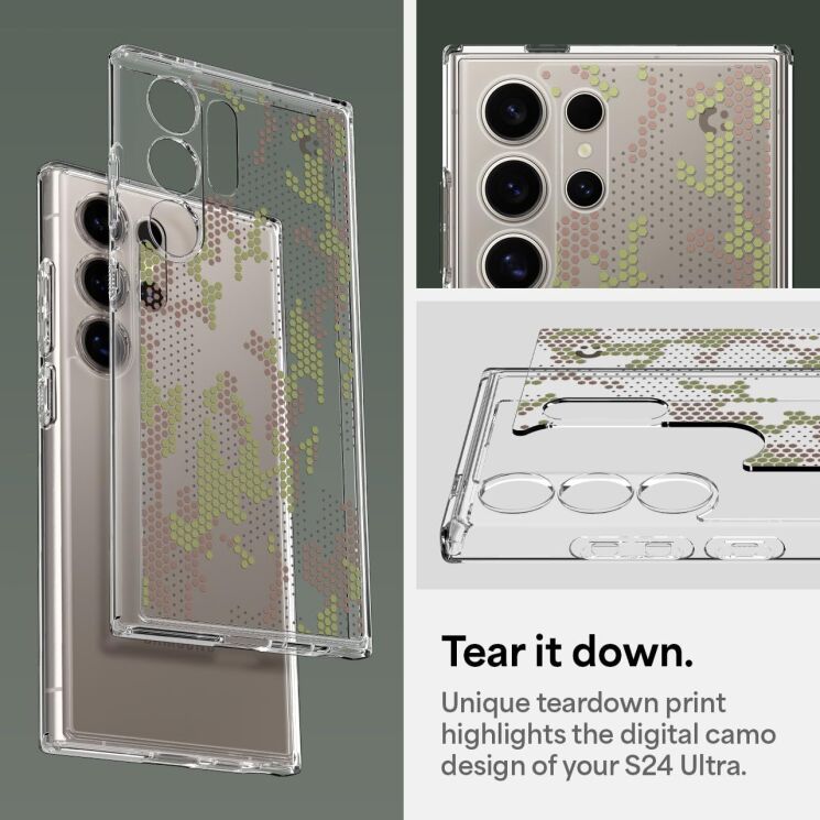 Защитный чехол Spigen (SGP) Ultra Hybrid Cyrill для Samsung Galaxy S24 Ultra (S928) ACS07547 - Digital Camo: фото 9 из 12