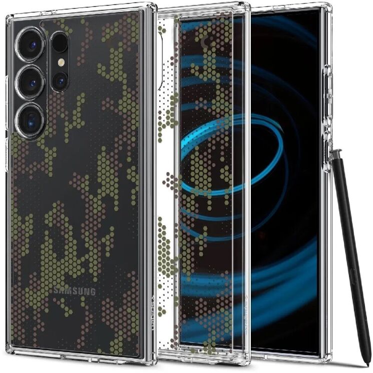 Защитный чехол Spigen (SGP) Ultra Hybrid Cyrill для Samsung Galaxy S24 Ultra (S928) ACS07547 - Digital Camo: фото 1 из 12
