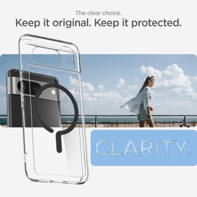 Защитный чехол Spigen (SGP) Ultra Hybrid OneTap Ring для Google Pixel 8 (ACS06281) - Black: фото 13 из 19