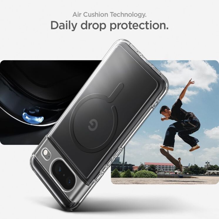 Защитный чехол Spigen (SGP) Ultra Hybrid OneTap Ring для Google Pixel 8 (ACS06281) - Black: фото 16 из 19