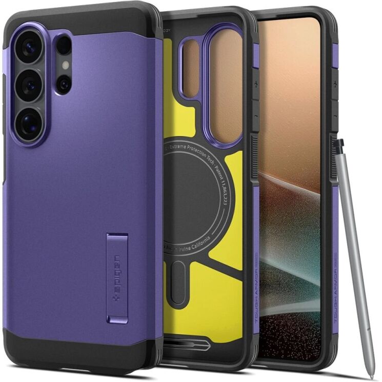 Захисний чохол Spigen Tough Armor (MagFit) для Samsung Galaxy S26 Ultra (S948) ACS11209 - Ash Violet: фото 1 з 13