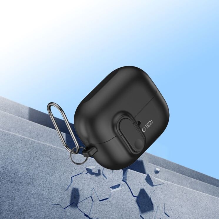 Защитный чехол Tech-Protect Slim Hook для Samsung Galaxy Buds 3 / Buds 3 Pro (5906302371082) - Black: фото 6 из 7