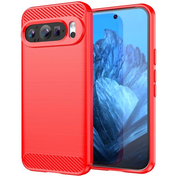 Защитный чехол UniCase Carbon для Google Pixel 9 / 9 Pro - Red: фото 1 из 8