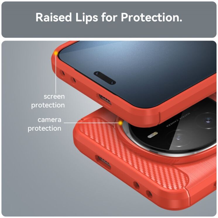 Защитный чехол UniCase Carbon для Honor Magic 7 Pro - Red: фото 6 из 8