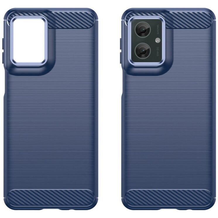 Захисний чохол UniCase Carbon для Motorola Moto G55 - Blue: фото 2 з 11