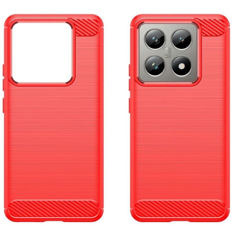 Захисний чохол UniCase Carbon для Xiaomi 14T / 14T Pro - Red: фото 2 з 11