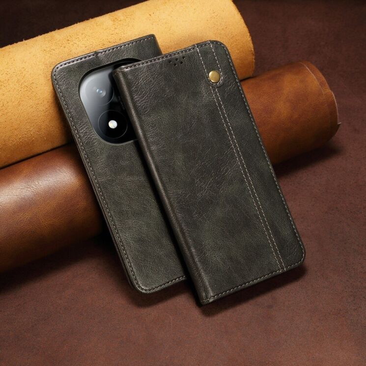 Защитный чехол UniCase Leather Wallet для Xiaomi Redmi Note 14 Pro 5G - Black: фото 9 из 10