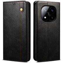 Защитный чехол UniCase Leather Wallet для Xiaomi Redmi Note 14 Pro 5G - Black: фото 1 из 10