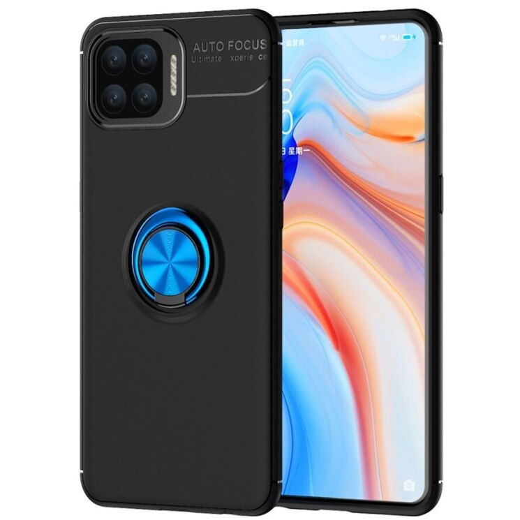 Чохол з магнітним кільцем UniCase Magnetic Ring для OPPO A73 (2020) - Black / Blue: фото 1 з 9