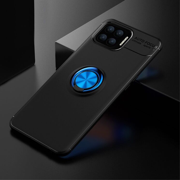 Чохол з магнітним кільцем UniCase Magnetic Ring для OPPO A73 (2020) - Black / Blue: фото 2 з 9