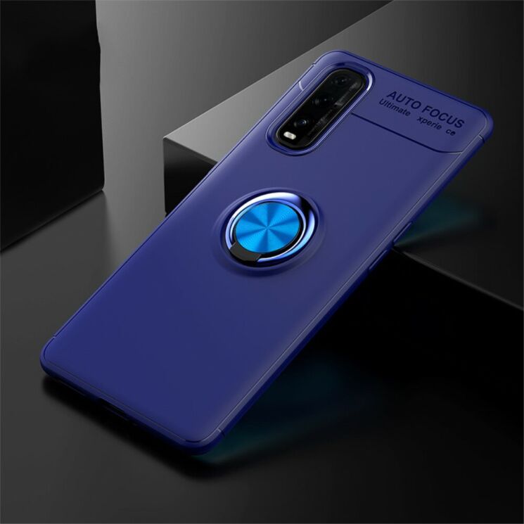 Чехол с магнитным кольцом UniCase Magnetic Ring для OPPO Find X2 - Blue: фото 5 из 18