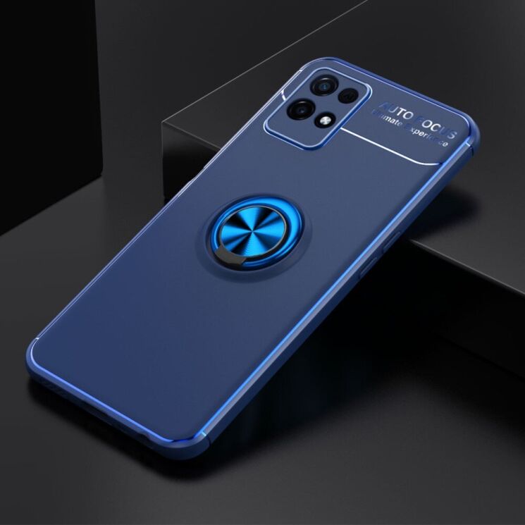 Захисний чохол UniCase Magnetic Ring для Realme 8i / Realme Narzo 50 - Blue: фото 2 з 10