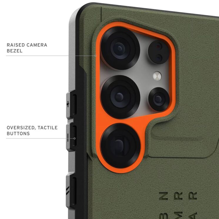 Защитный чехол URBAN ARMOR GEAR Civilian Pro для Samsung Galaxy S25 Ultra (S938) 214473117297 - Olive Drab / Orange (379552O) Защитный чехол URBAN ARMOR GEAR Civilian Pro для Samsung Galaxy S25 Ultra (S938) 214473117297 - Olive Drab / Orange: фото 4 из 6