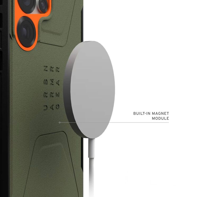 Защитный чехол URBAN ARMOR GEAR Civilian Pro для Samsung Galaxy S25 Ultra (S938) 214473117297 - Olive Drab / Orange (379552O) Защитный чехол URBAN ARMOR GEAR Civilian Pro для Samsung Galaxy S25 Ultra (S938) 214473117297 - Olive Drab / Orange: фото 6 из 6