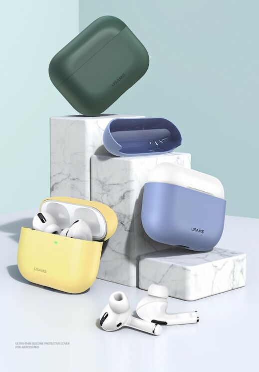 Захисний чохол USAMS US-BH569 Ultrathin Silicone Cover для Apple AirPods Pro - Yellow: фото 2 з 13