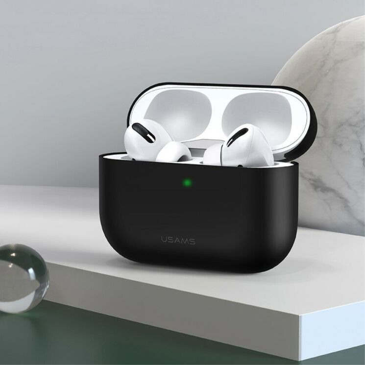 Захисний чохол USAMS US-BH569 Ultrathin Silicone Cover для AirPods Pro - Black: фото 1 з 13