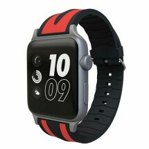 Ремінець UniCase Soft Strap для Apple Watch 38 / 40 / SE 40 / 41 mm - Black / Red: фото 1 з 5
