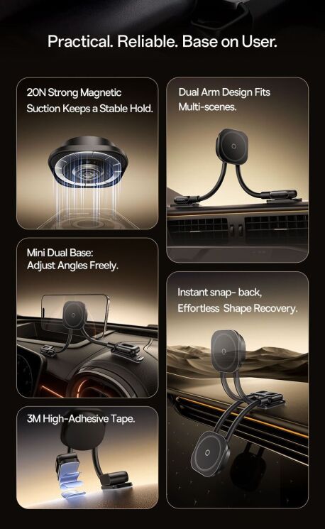 Автомобільний тримач Baseus PrimeTrip C03s (C0013701) - Black: фото 9 з 19