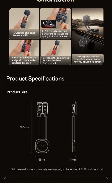 Автомобільний тримач Baseus PrimeTrip C03s (C0013701) - Black: фото 18 з 19