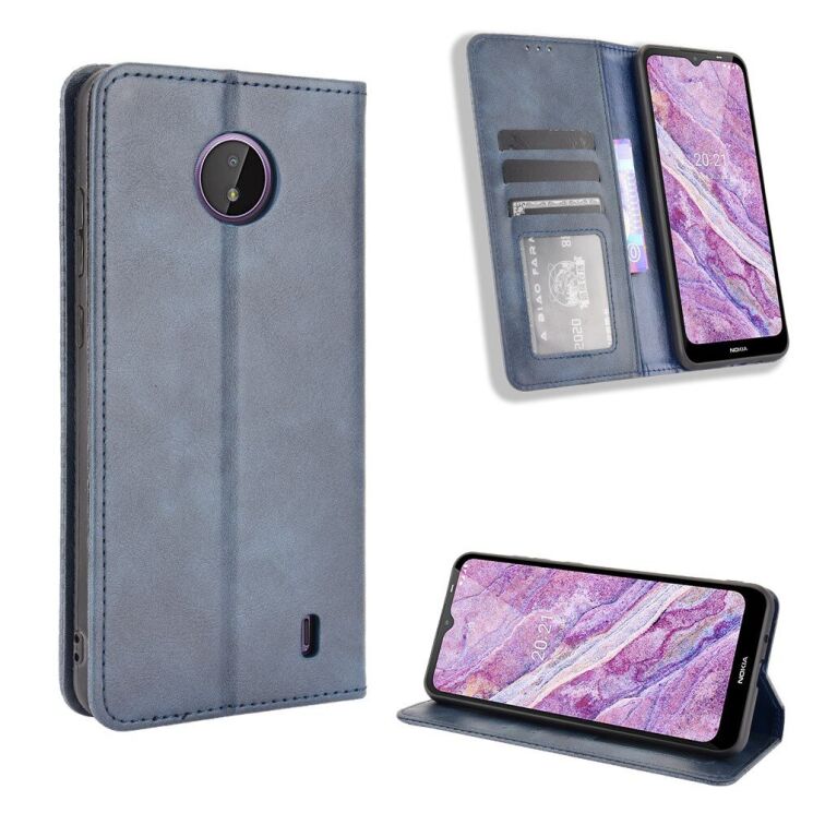 Чохол Deexe Retro Style для Nokia C10 / C20 - Blue: фото 7 з 17