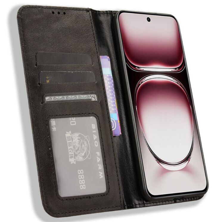 Чохол Deexe Retro Style для OPPO Reno 12 Pro - Black: фото 2 з 7