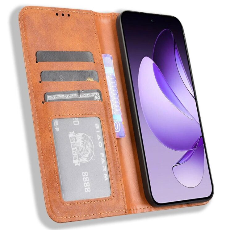 Чехол Deexe Retro Style для OPPO Reno 13 5G - Brown: фото 2 из 7