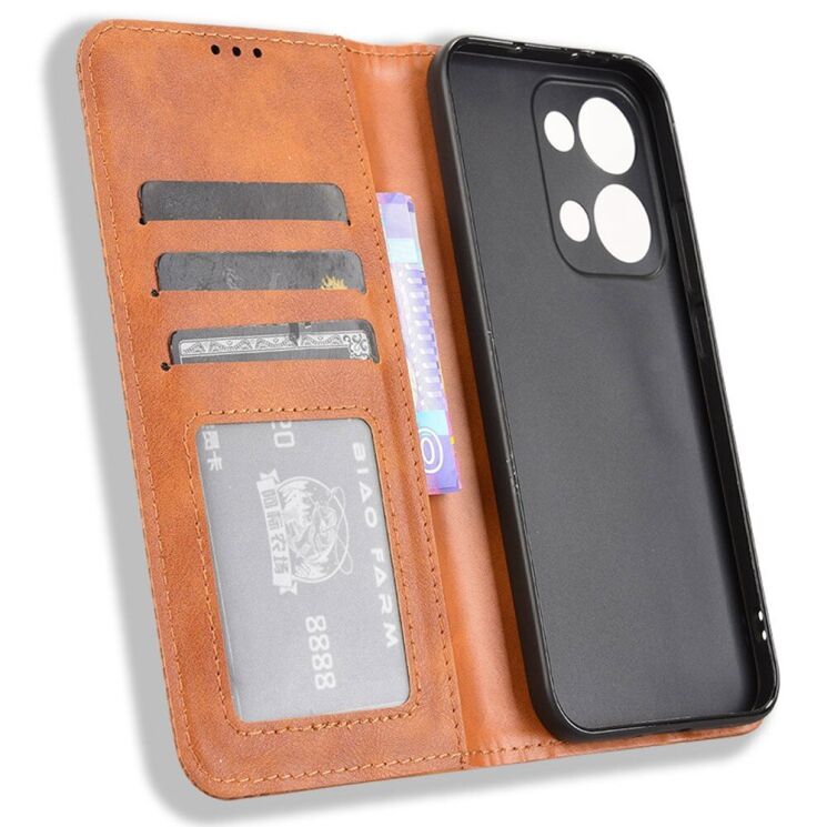 Чехол Deexe Retro Style для OPPO Reno 13 5G - Brown: фото 4 из 7