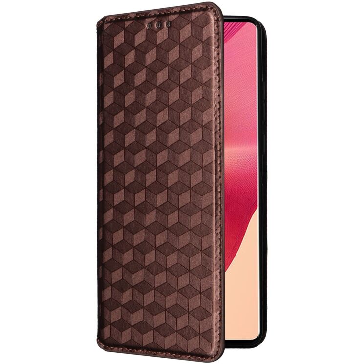 Чохол Deexe Rhombus Book для Motorola Edge 50 Fusion - Brown: фото 8 з 9