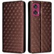 Чохол Deexe Rhombus Book для Motorola Edge 50 Fusion - Brown (354256Z)