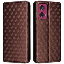 Чохол Deexe Rhombus Book для Motorola Edge 50 Fusion - Brown: фото 1 з 9