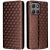 Чехол Deexe Rhombus Book для Motorola Moto G15 / G15 Power - Brown: фото 1 из 10