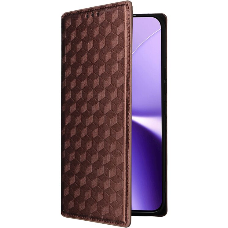 Чохол Deexe Rhombus Book для Xiaomi Poco X8 Pro Max - Brown: фото 6 з 9